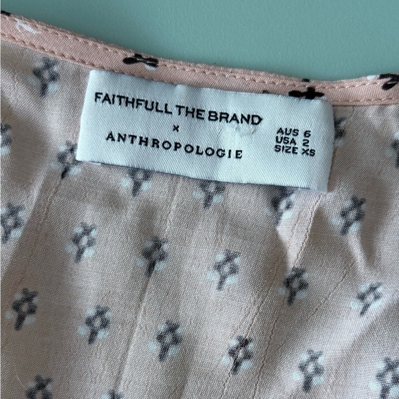 Faithfull The Brand x Anthropologie Trinidad Dress in Mieke Print - Pink SZ 2 XS - Picture 7 of 9